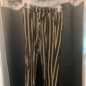 Black and gold striped cotton pants